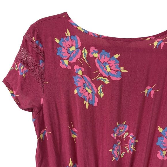 Matilda Jane Women's Pink Floral Rayon Lace Detail Dress Size M - Picture 11 of 12